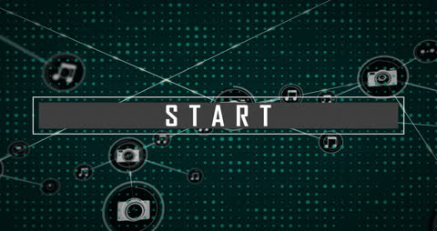 Digital Network Connections and Start Text Concept