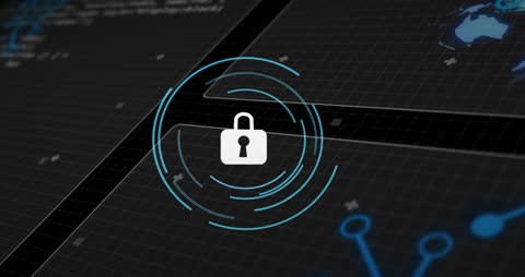 Digital Security Padlock with Data Interface Background