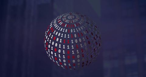 sphere displaying digital binary code network - Download Free Stock Images Pikwizard.com