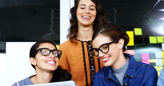 Group of Happy Businesswomen Collaborating on Project in Office - Download Free Stock Images Pikwizard.com