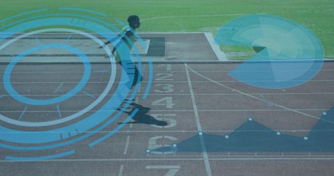 Digital Interface Over Disabled Runner on Track - Download Free Stock Images Pikwizard.com