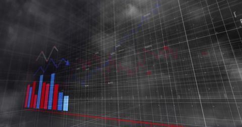 Futuristic Financial Data Visualization with Digital Grid Overlay - Download Free Stock Images Pikwizard.com