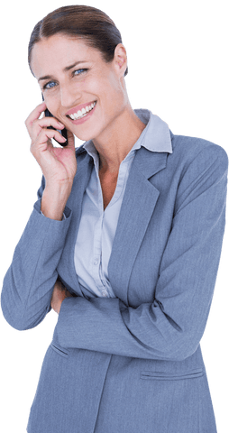 transparent smiling businesswoman on phone in gray suit, multitasking professional - Download Free Stock Videos Pikwizard.com