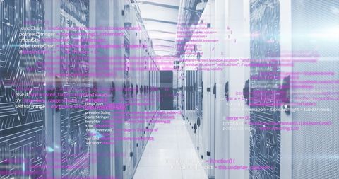 Data Processing Streams Through Modern Server Room - Download Free Stock Images Pikwizard.com