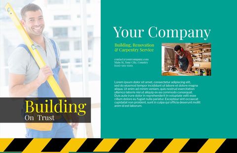 Construction Services Promotion with Reliable Worker Showcase - Download Free Stock Templates Pikwizard.com