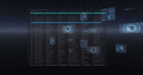 Futuristic Data Processing Interface in Space Environment - Download Free Stock Images Pikwizard.com