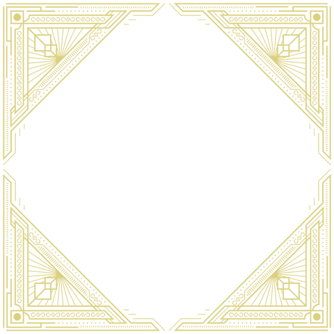 elegant art deco gold frame with intricate corner motifs on transparent background - Download Free Stock Videos Pikwizard.com