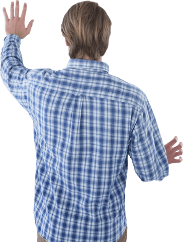 transparent view of man in plaid shirt interacting - Download Free Stock Videos Pikwizard.com