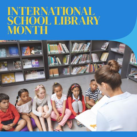 teacher reading to children in library celebrating school library month - Download Free Stock Templates Pikwizard.com