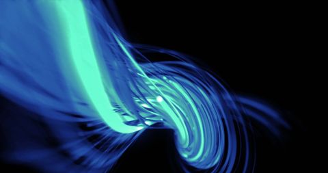 Vibrant Blue Light Trails in Motion on Black Background - Download Free Stock Images Pikwizard.com
