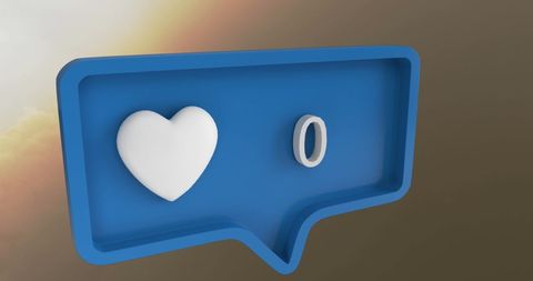 Digitally generated speech bubble with heart icon