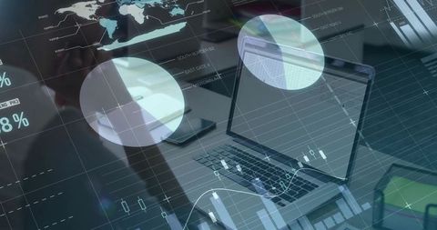Digital Finance Concept with Tech and Data Analytics Overlay