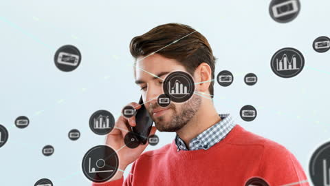 Young Professional Engaging in Global Network on Smartphone