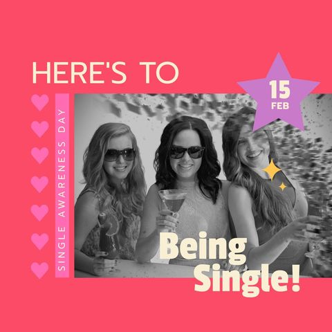 single awareness day celebration with friends and drinks - Download Free Stock Templates Pikwizard.com