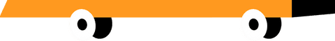 Orange flat-design car graphic for transparent background