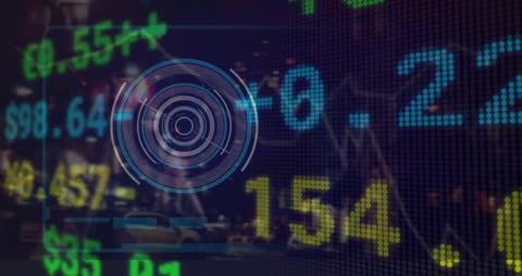 Futuristic Financial Data and Digital Analysis Overlay