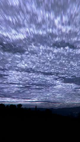 Overcast Clouds Drifting Over Treeline at Twilight Vertical Video Moody Dynamic Sunset Landscape