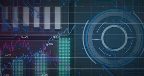 Futuristic Data Processing Visualization with Graphs and Charts - Download Free Stock Images Pikwizard.com