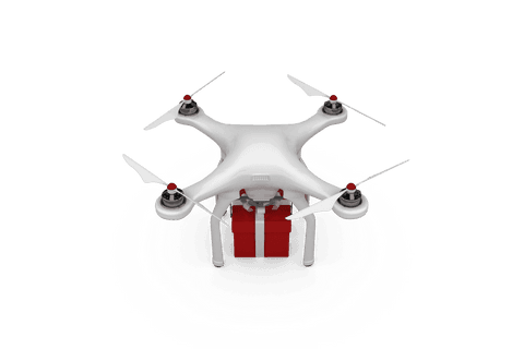 transparent drone carrying red gift box white background - Download Free Stock Videos Pikwizard.com