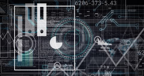 Futuristic Digital Data Processing Analytics Concept
