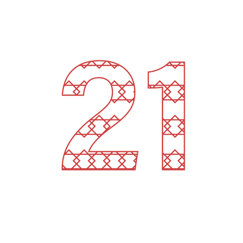 festive red number 21 with pattern on transparent background - Download Free Stock Videos Pikwizard.com