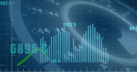 Digital Financial Data with Graphs and Numbers on Blue Backdrop - Download Free Stock Images Pikwizard.com