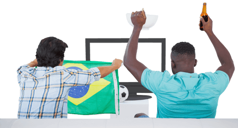 transparent background soccer fans cheering with brazil flag - Download Free Stock Videos Pikwizard.com
