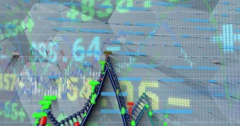Digital Financial Data Visualization over Abstract Grey Background - Download Free Stock Images Pikwizard.com