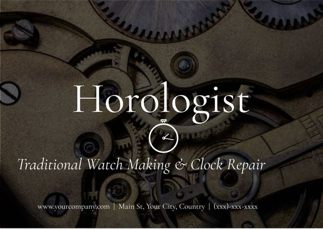 Horologist Craftsmanship Traditional Watch Making Clock Repair Services - Download Free Stock Templates Pikwizard.com