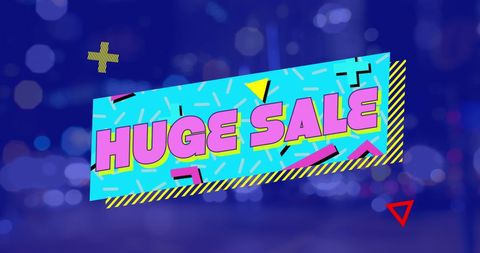 Colorful Huge Sale Announcement with Vibrant Graphics
