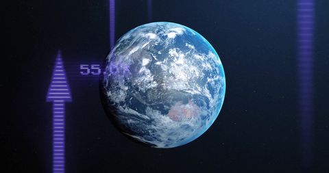global finance concept with data arrows on earth - Download Free Stock Images Pikwizard.com