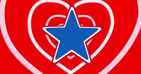 Patriotic Blue Star Overlapping Red Heart Background - Download Free Stock Images Pikwizard.com