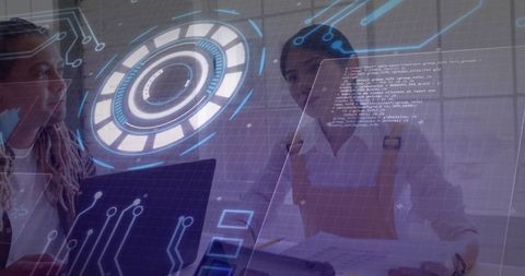 Futuristic Collaboration in Digital Workplace with Holograms - Download Free Stock Images Pikwizard.com