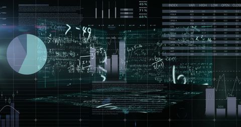 Mathematical Equations on Digital Interface with Statistical Data - Download Free Stock Images Pikwizard.com