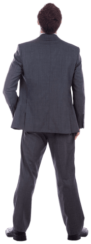 Transparent Confident Businessman in Gray Suit