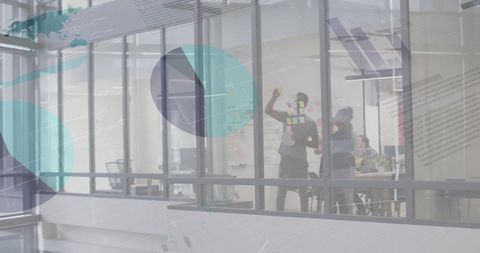 Diverse Team Collaborating on Financial Data Processing in Modern Office