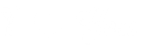 I Love You Text in Elegant White Script on Transparent Background