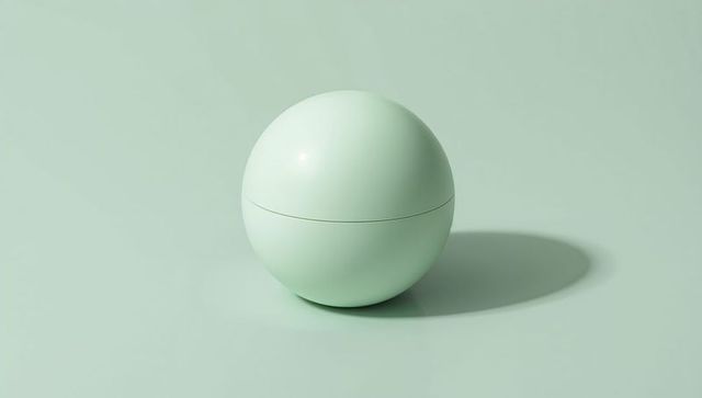 Mint green spherical container in minimalistic composition
