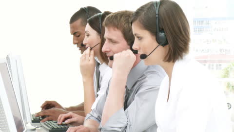 Diverse Call Center Team Provides Customer Support