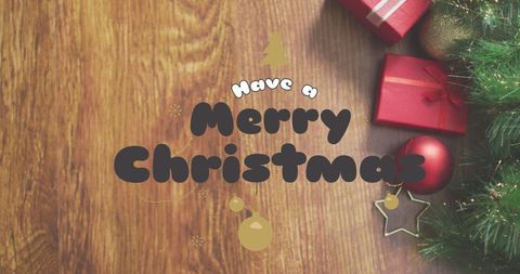 Christmas Greeting with Holiday Decorations and Gift Boxes - Download Free Stock Images Pikwizard.com