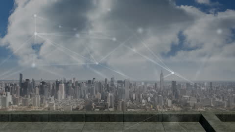 Digital Network Connections in Urban Cityscape