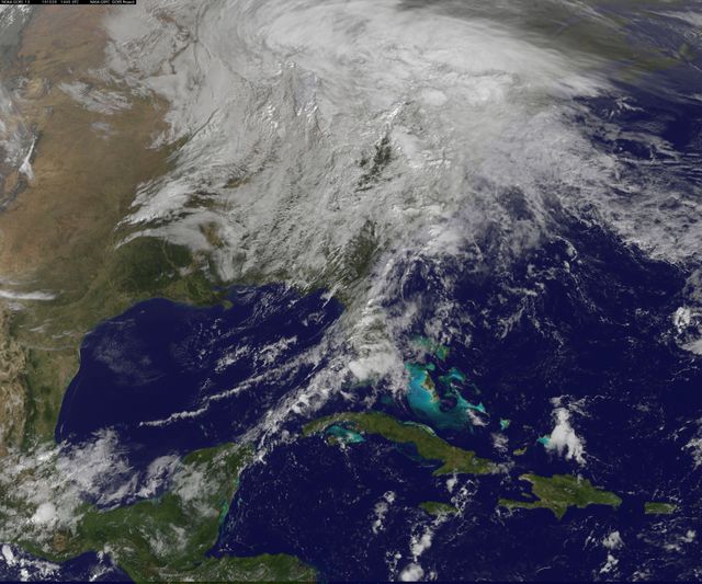 The remnant moisture from what was once Hurricane Patricia and moisture from the Gulf of Mexico were being transported north by a trough of low pressure over Wisconsin. The clouds and moisture were streaming into the Eastern third of the U.S. on October 28, 2015. The hybrid system was generating windy conditions which were seen from NASA's RapidScat instrument, while NOAA's GOES-East satellite captured an image of the impressive and sizeable cloud cover.  Read more: <a href="http://www.nasa.gov/feature/goddard/patricia-eastern-pacific-2015" rel="nofollow">www.nasa.gov/feature/goddard/patricia-eastern-pacific-2015</a>  <b><a href="http://goes.gsfc.nasa.gov/" rel="nofollow">Credit: NOAA/NASA GOES Project</a></b>  <b><a href="http://www.nasa.gov/audience/formedia/features/MP_Photo_Guidelines.html" rel="nofollow">NASA image use policy.</a></b>  <b><a href="http://www.nasa.gov/centers/goddard/home/index.html" rel="nofollow">NASA Goddard Space Flight Center</a></b> enables NASA’s mission through four scientific endeavors: Earth Science, Heliophysics, Solar System Exploration, and Astrophysics. Goddard plays a leading role in NASA’s accomplishments by contributing compelling scientific knowledge to advance the Agency’s mission.  <b>Follow us on <a href="http://twitter.com/NASAGoddardPix" rel="nofollow">Twitter</a></b>  <b>Like us on <a href="http://www.facebook.com/pages/Greenbelt-MD/NASA-Goddard/395013845897?ref=tsd" rel="nofollow">Facebook</a></b>  <b>Find us on <a href="http://instagrid.me/nasagoddard/?vm=grid" rel="nofollow">Instagram</a></b>  
