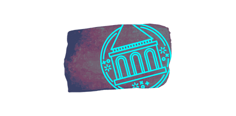 Transparent artistic illustration of a government building icon