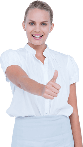 Female Professional Giving Thumbs Up with Transparent Background