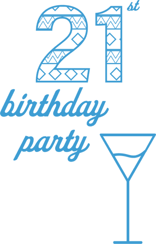 blue 21st birthday party design on transparent background - Download Free Stock Videos Pikwizard.com