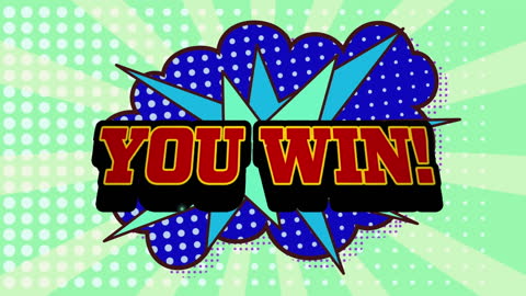 Animated Colorful Celebration with You Win Text