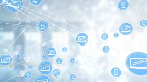 Digital Network Interface Web Icons on Soft eco-h510036G Cyber Background