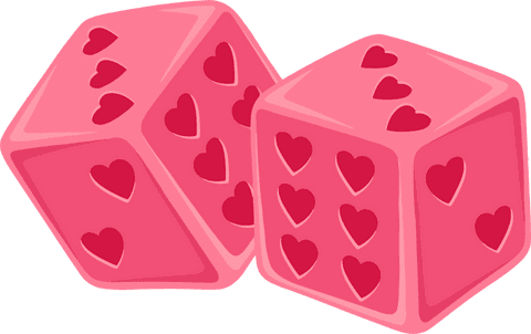 heart-themed 3d dice with pink and red pips on transparent background - Download Free Stock Videos Pikwizard.com