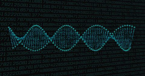 digital dna strand overlaid on binary code background - Download Free Stock Images Pikwizard.com