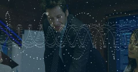 Business Consultant Leading Meeting with Data Visualizations in Conference Room